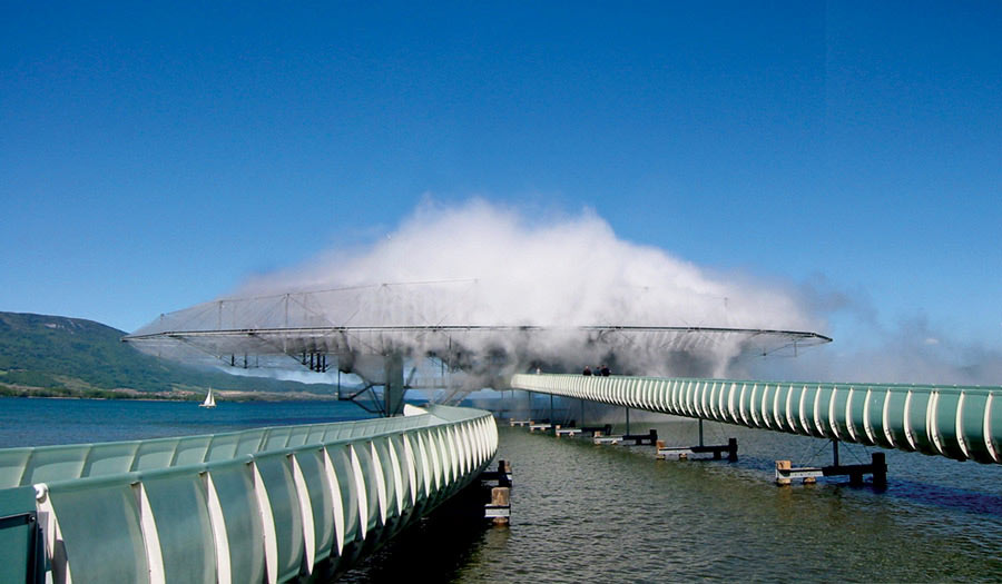 Diller + Scofidio, Blur building, 2002. Lago Neuchatel, Yverdon-les-Bains, Suiza. ©Diller + Scofidio 2013.